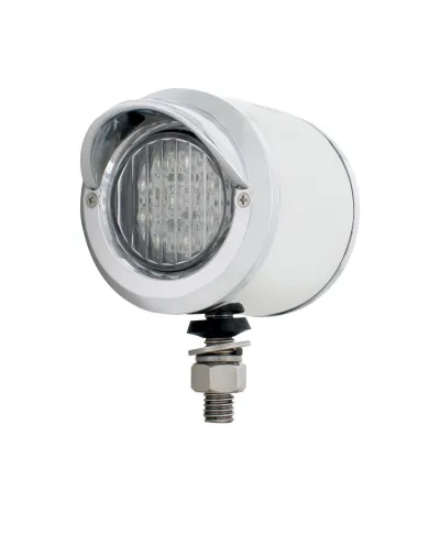 UP31803-SS 2" Double Face Light With 9 LED 2" Lights & Visors - Amber & Red LED/Clear Lens