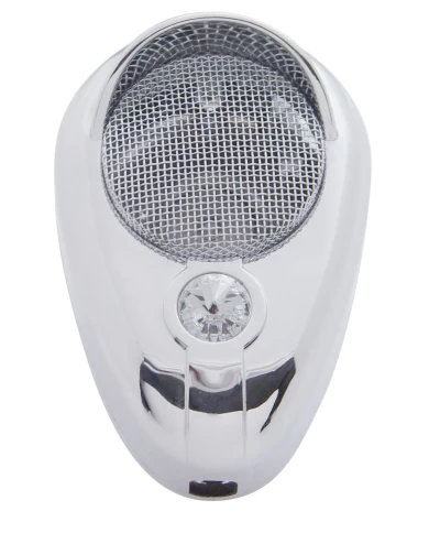 (CARD) CHROME PLASTIC SIGNATURE C.B. MICROPHONE COVER W/ DIAMOND - CLEAR