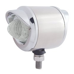 UP31807-SS 2" Double Face Light With 9 LED 2" Beehive Lights & Visors - Amber & Red LED/Clear Lens