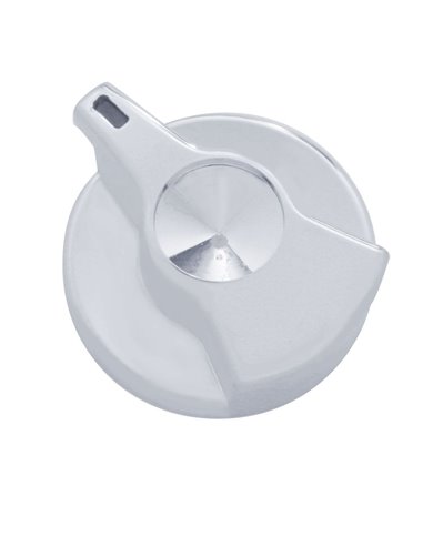 (CARD) CHROME PLASTIC PETERBILT TIMER KNOB - INDENTED (CARD) CHROME PLASTIC PETERBILT TIMER KNOB - INDENTED