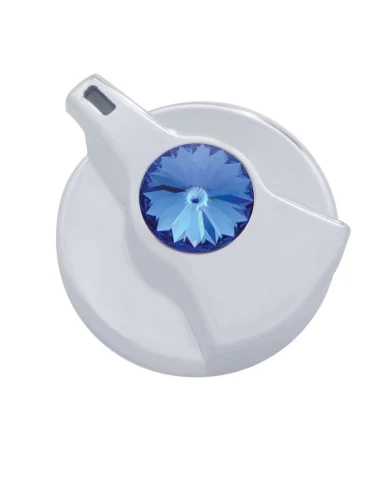 (CARD) CHROME PLASTIC PETERBILT TIMER KNOB W/ DIAMOND - BLUE (CARD) CHROME PLASTIC PETERBILT TIMER KNOB W/ DIAMOND - BLUE