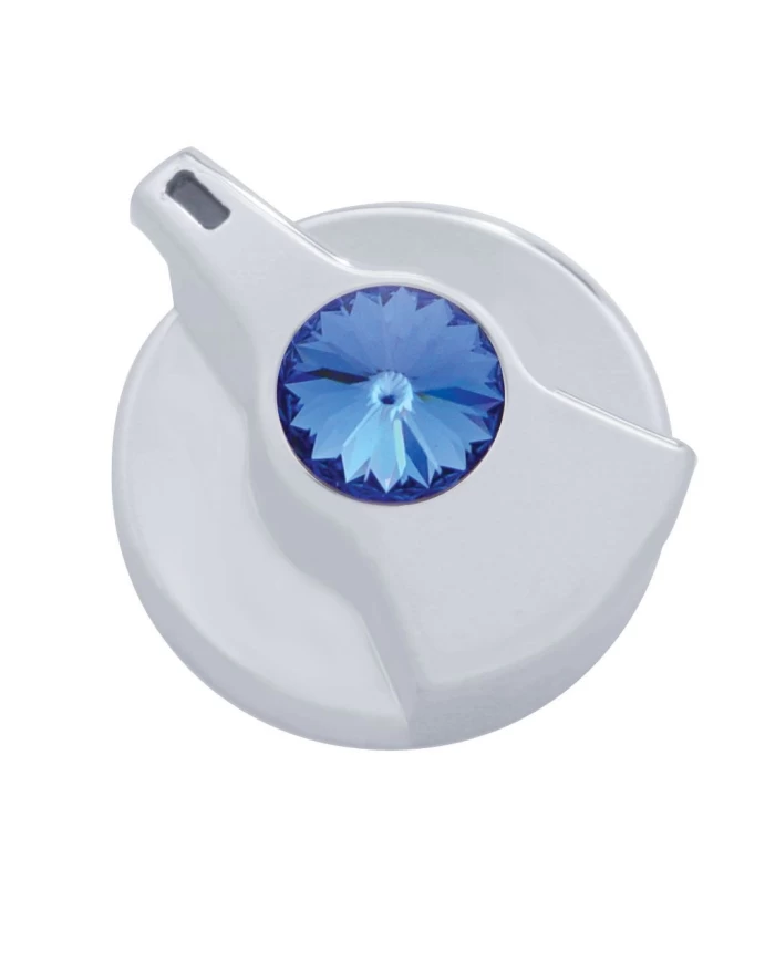 (CARD) CHROME PLASTIC PETERBILT TIMER KNOB W/ DIAMOND - BLUE (CARD) CHROME PLASTIC PETERBILT TIMER KNOB W/ DIAMOND - BLUE