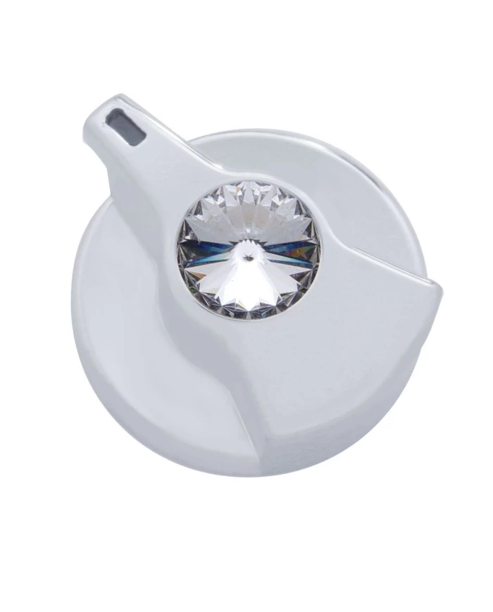 (CARD) CHROME PLASTIC PETERBILT TIMER KNOB W/ DIAMOND - CLEAR
