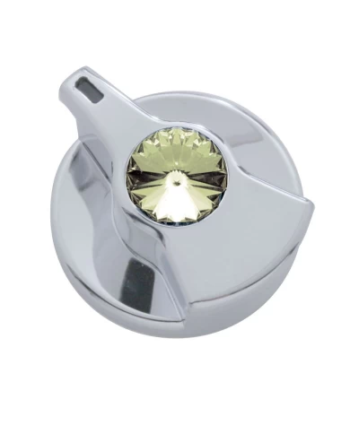 (CARD) CHROME PLASTIC PETERBILT TIMER KNOB W/ DIAMOND - SMOKE (CARD) CHROME PLASTIC PETERBILT TIMER KNOB W/ DIAMOND - SMOKE