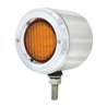 UP31814-Stainless 2.5" Double Face Light With LED Lights & Bezels - Amber & Red LED/Amber & Red Lens