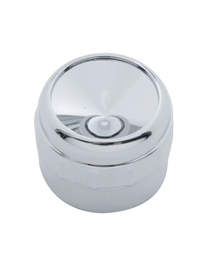 (CARD) CHROME PLASTIC DELPHI RADIO KNOB - INDENTED