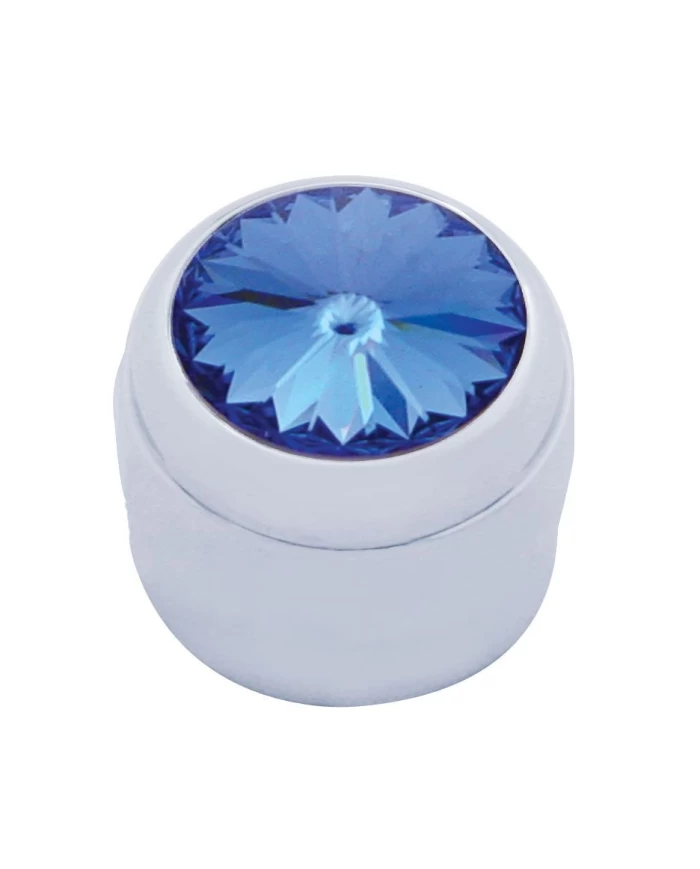 (CARD) CHROME PLASTIC DELPHI RADIO KNOB W/ DIAMOND - BLUE (CARD) CHROME PLASTIC DELPHI RADIO KNOB W/ DIAMOND - BLUE