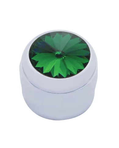 (CARD) CHROME PLASTIC DELPHI RADIO KNOB W/ DIAMOND - GREEN (CARD) CHROME PLASTIC DELPHI RADIO KNOB W/ DIAMOND - GREEN