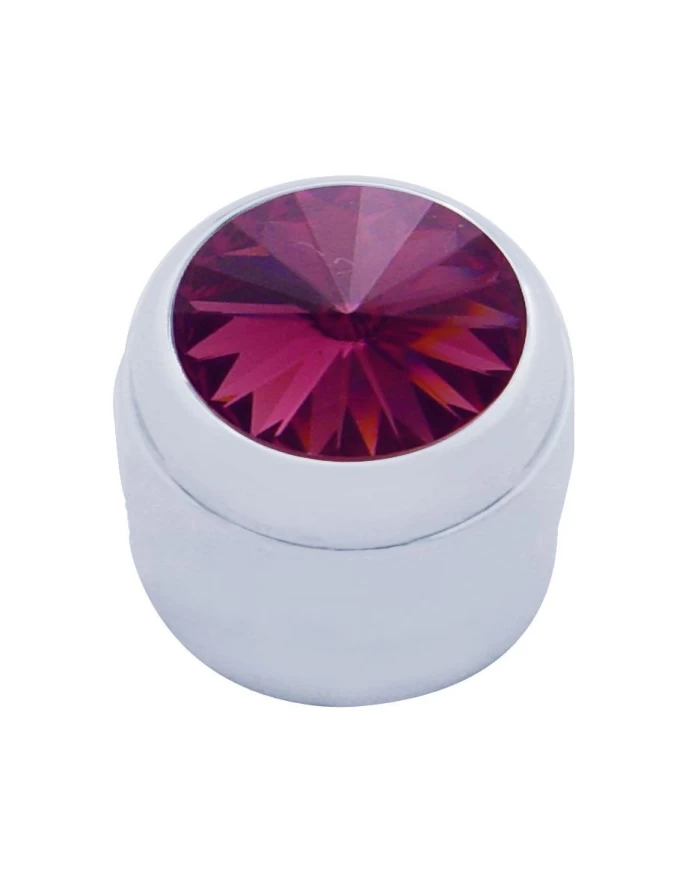 (CARD) CHROME PLASTIC DELPHI RADIO KNOB W/ DIAMOND - PURPLE