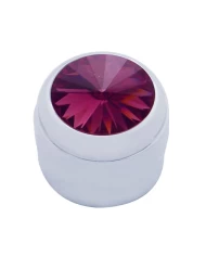 (CARD) CHROME PLASTIC DELPHI RADIO KNOB W/ DIAMOND - PURPLE