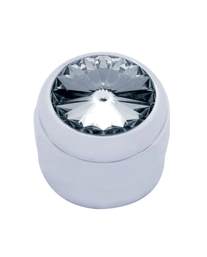 (CARD) CHROME PLASTIC DELPHI RADIO KNOB W/ DIAMOND - SMOKE