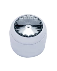 (CARD) CHROME PLASTIC DELPHI RADIO KNOB W/ DIAMOND - SMOKE (CARD) CHROME PLASTIC DELPHI RADIO KNOB W/ DIAMOND - SMOKE