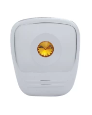 (CARD) CHROME PLASTIC 2006+ PETERBILT DIAGNOSTIC COVER W/ DIAMOND - AMBER (CARD) CHROME PLASTIC 2006+ PETERBILT DIAGNOSTIC COVER W/ DIAMOND - AMBER