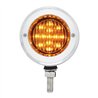 UP31814-Stainless 2.5" Double Face Light With LED Lights & Bezels - Amber & Red LED/Amber & Red Lens