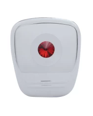 (CARD) CHROME PLASTIC 2006+ PETERBILT DIAGNOSTIC COVER W/ DIAMOND - RED