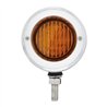 UP31814-Stainless 2.5" Double Face Light With LED Lights & Bezels - Amber & Red LED/Amber & Red Lens