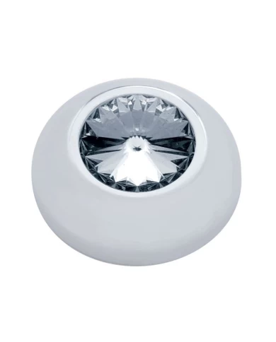 (2/CARD) CHROME PLASTIC 2006+ PETERBILT KNOB COVER W/ DIAMOND - SMOKE (2/CARD) CHROME PLASTIC 2006+ PETERBILT KNOB COVER W/ DIAMOND - SMOKE