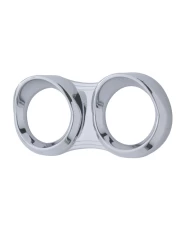 (CARD) CHROME PLASTIC 2006+ PETERBILT HORIZONTAL 2 GAUGE CLUSTER COVER W/ VISOR