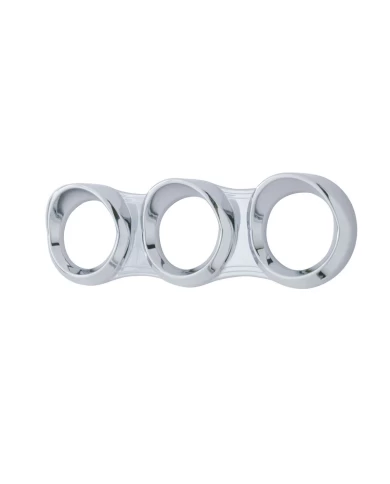 (CARD) CHROME PLASTIC 2006+ PETERBILT 3 GAUGE CLUSTER COVER - HORIZONTAL (CARD) CHROME PLASTIC 2006+ PETERBILT 3 GAUGE CLUSTER COVER - HORIZONTAL