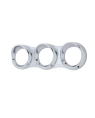 (CARD) CHROME PLASTIC 2006+ PETERBILT 3 GAUGE CLUSTER COVER - HORIZONTAL