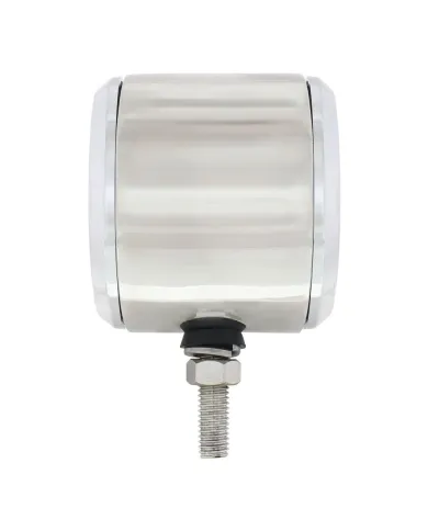 UP31814-Stainless 2.5" Double Face Light With LED Lights & Bezels - Amber & Red LED/Amber & Red Lens