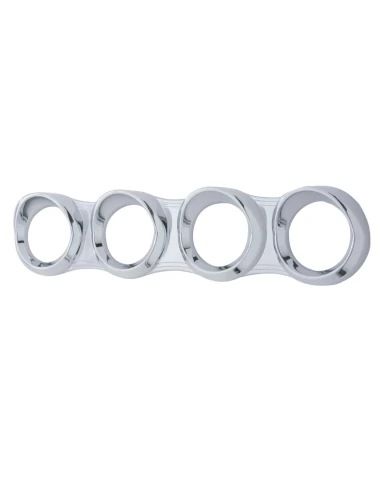 (CARD) CHROME PLASTIC 2006+ PETERBILT 4 GAUGE CLUSTER COVER - HORIZONTAL (CARD) CHROME PLASTIC 2006+ PETERBILT 4 GAUGE CLUSTER COVER - HORIZONTAL