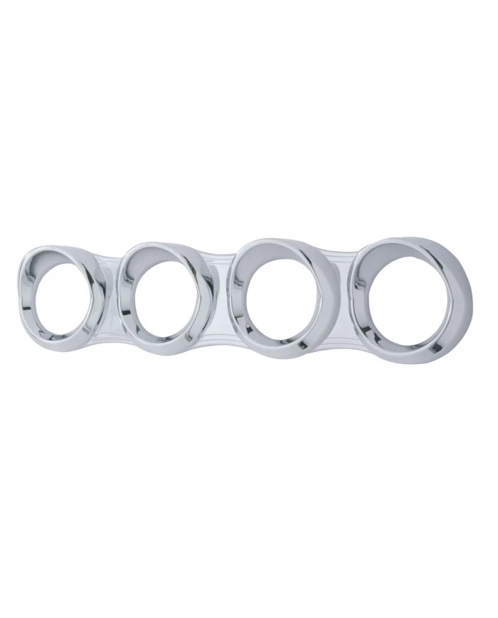 (CARD) CHROME PLASTIC 2006+ PETERBILT 4 GAUGE CLUSTER COVER - HORIZONTAL (CARD) CHROME PLASTIC 2006+ PETERBILT 4 GAUGE CLUSTER COVER - HORIZONTAL