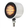 UP31815-Stainless 2.5" Double Face Light With LED Lights & Grommets - Amber & Red LED/Clear Lens
