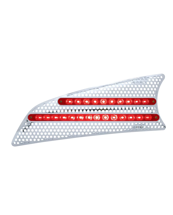 (CARD) CR. PL. 2007+ KW T660 DRIVER SIDE AIR INTAKE W/ 10 RED LED 9" & 14 RED LED 12" LIGHT BAR - RED LENS (CARD) CR. PL. 2007+ KW T660 DRIVER SIDE AIR INTAKE W/ 10 RED LED 9" & 14 RED LED 12" LIGHT BAR - RED LENS