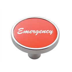 UP23284-"Emergency" Short Air Valve Knob - Red Aluminum Sticker