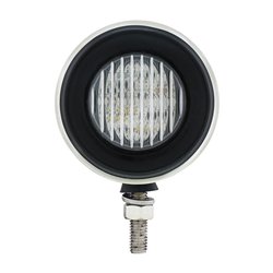 UP31815-Stainless 2.5" Double Face Light With LED Lights & Grommets - Amber & Red LED/Clear Lens