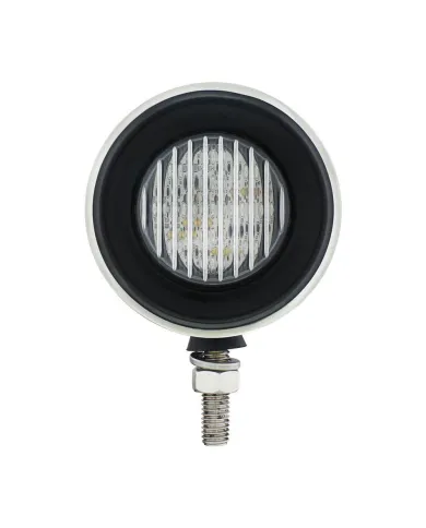 UP31815-Stainless 2.5" Double Face Light With LED Lights & Grommets - Amber & Red LED/Clear Lens