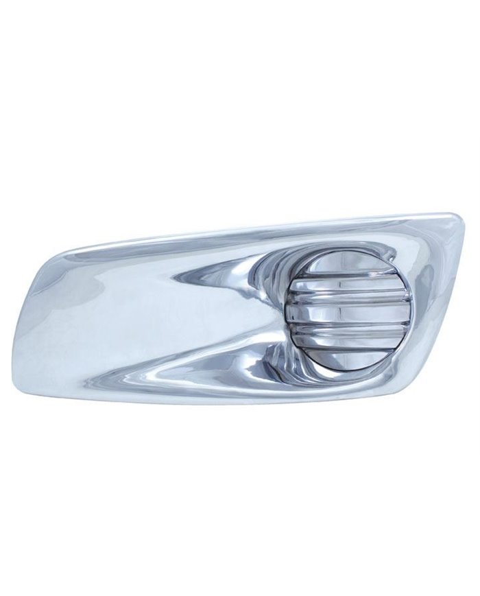 (CARD) CHROME PLASTIC KENWORTH T660 FRONT BUMPER LIGHT BEZEL WITHOUT LIGHT HOLE - DRIVER