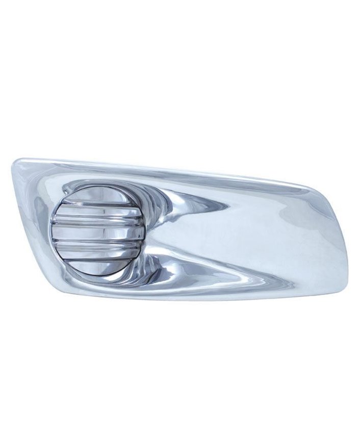 (CARD) CHROME PLASTIC KENWORTH T660 FRONT BUMPER LIGHT BEZEL WITHOUT LIGHT HOLE - PASSENGER