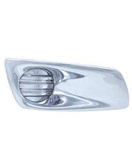 (CARD) CHROME PLASTIC KENWORTH T660 FRONT BUMPER LIGHT BEZEL WITHOUT LIGHT HOLE - PASSENGER