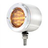 UP31816-Stainless 2.5" Double Face Light With LED Lights & Bezels - Amber & Red LED/Clear Lens