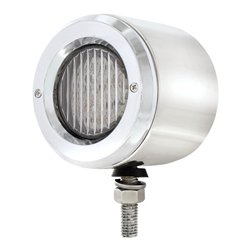 UP31816-Stainless 2.5" Double Face Light With LED Lights & Bezels - Amber & Red LED/Clear Lens