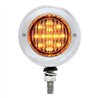 UP31816-Stainless 2.5" Double Face Light With LED Lights & Bezels - Amber & Red LED/Clear Lens
