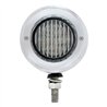 UP31816-Stainless 2.5" Double Face Light With LED Lights & Bezels - Amber & Red LED/Clear Lens