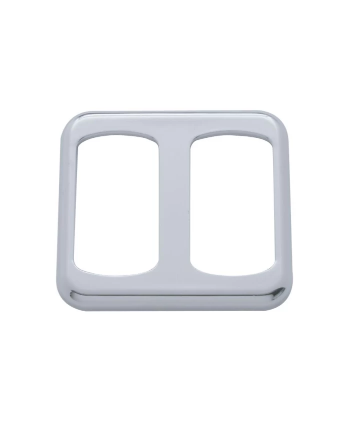 (CARD) CHROME PLASTIC FREIGHTLINER DUEL ROCKER SWITCH TRIM