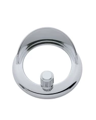 (CARD) CHROME PLASTIC FREIGHTLINER CLOCK BEZEL W/ VISOR - PLAIN