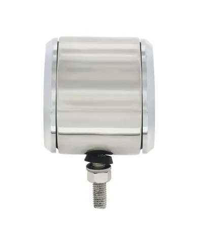 UP31816-Stainless 2.5" Double Face Light With LED Lights & Bezels - Amber & Red LED/Clear Lens