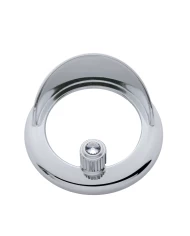 (CARD) CHROME PLASTIC FREIGHTLINER CLOCK BEZEL W/ VISOR & DIAMOND - CLEAR