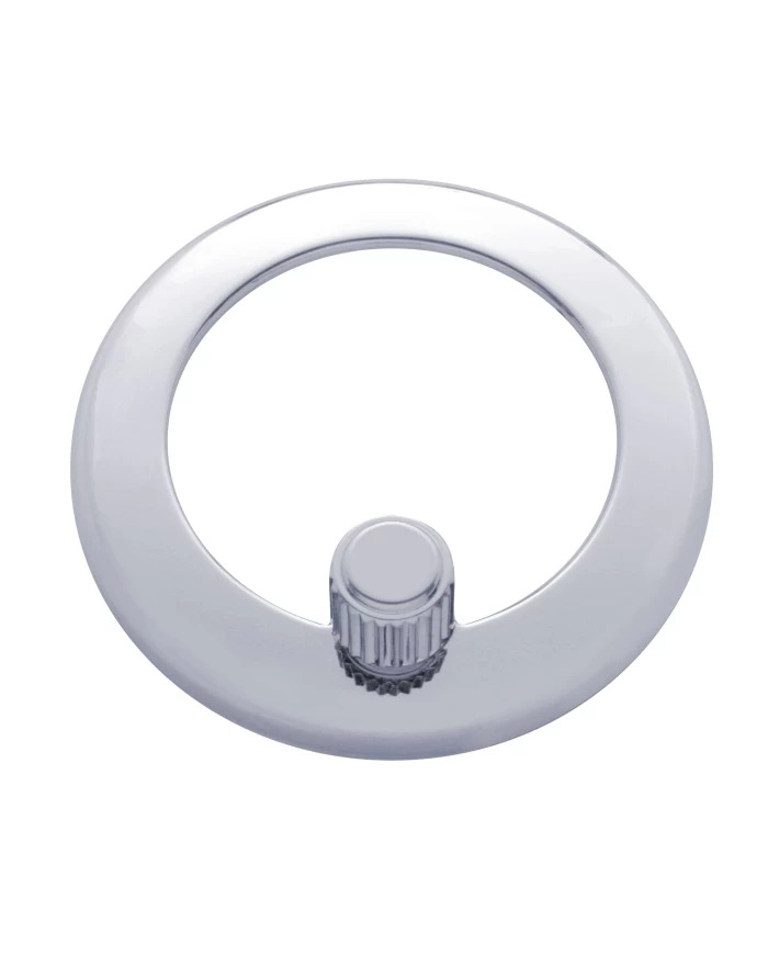 (CARD) CHROME PLASTIC FREIGHTLINER CLOCK BEZEL - PLAIN (CARD) CHROME PLASTIC FREIGHTLINER CLOCK BEZEL - PLAIN