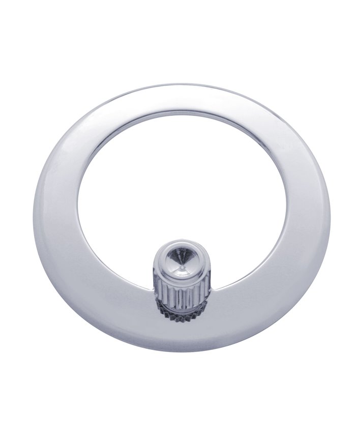 (CARD) CHROME PLASTIC FREIGHTLINER CLOCK BEZEL - INDENTED