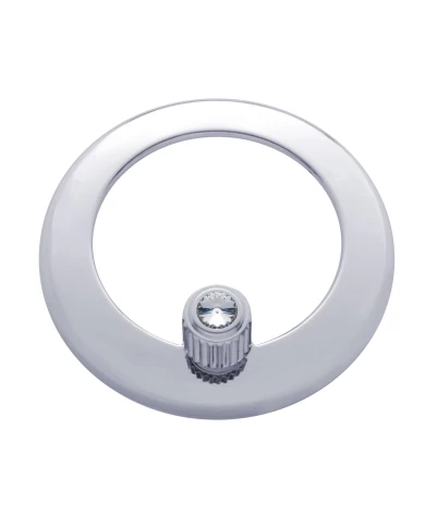 (CARD) CHROME PLASTIC FREIGHTLINER CLOCK BEZEL W/ DIAMOND - CLEAR (CARD) CHROME PLASTIC FREIGHTLINER CLOCK BEZEL W/ DIAMOND - CLEAR