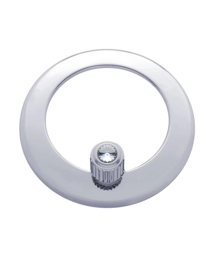 (CARD) CHROME PLASTIC FREIGHTLINER CLOCK BEZEL W/ DIAMOND - CLEAR