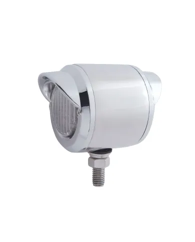 UP31817-Stainless 2.5" Double Face Light With LED Lights & Visors - Amber & Red LED/Clear Lens