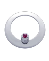(CARD) CHROME PLASTIC FREIGHTLINER CLOCK BEZEL W/ DIAMOND - PURPLE (CARD) CHROME PLASTIC FREIGHTLINER CLOCK BEZEL W/ DIAMOND - PURPLE
