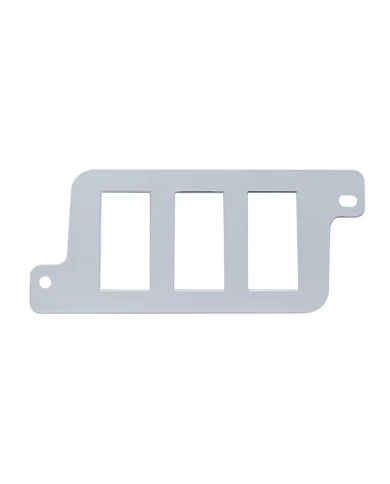 (CARD) CHROME PLASTIC FREIGHTLINER BOTTOM LEFT SWITCH PANEL - 3 OPENINGS (CARD) CHROME PLASTIC FREIGHTLINER BOTTOM LEFT SWITCH PANEL - 3 OPENINGS